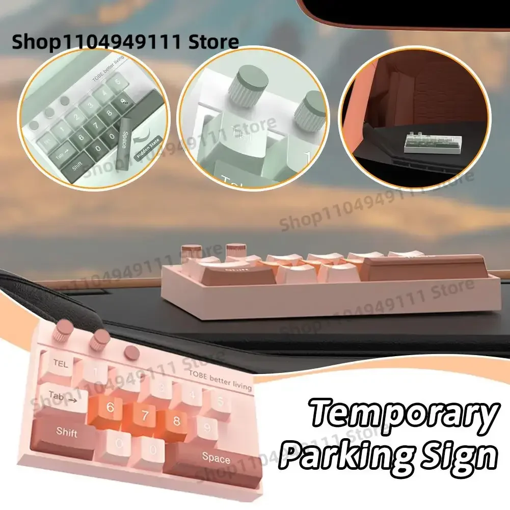 

Temporary Parking Number Plate Universal Keyboard Shaped Car Phone Number Card Strong Adsorption Car Accessories