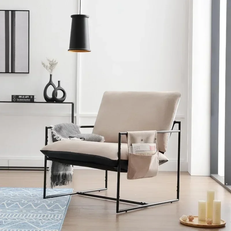 Sling Accent Chair Living Room Bedroom Reading Office Modern Design Metal Frame Armchair Chair Comfy Stoelen Soft Furniture