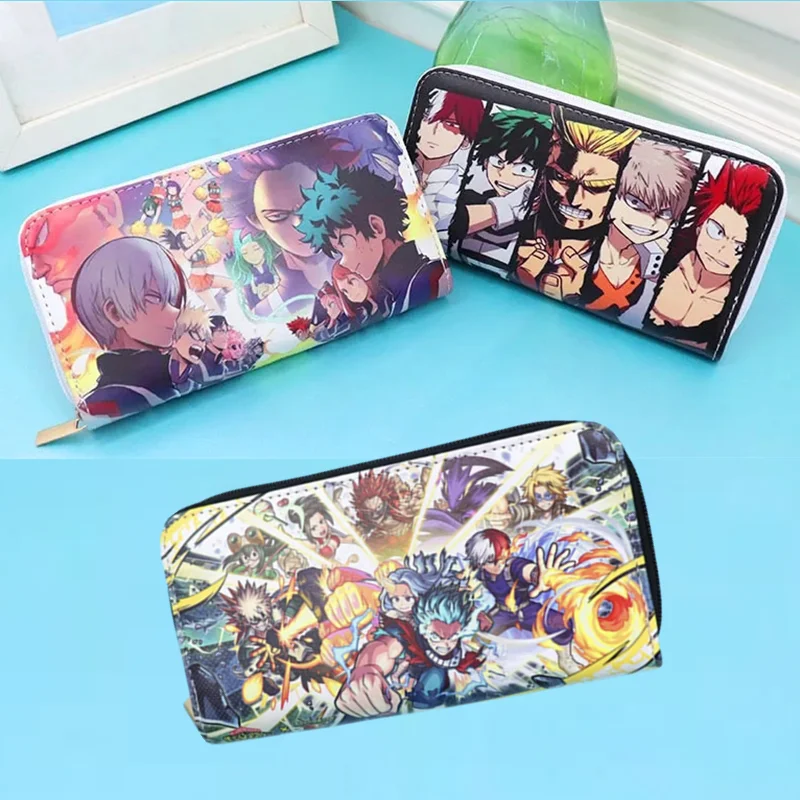 My Hero Academy PU Leather Multi-Layer Wallets Anime Cartoon Cosplay Wallet Coin Bag Zipper Purse Gift