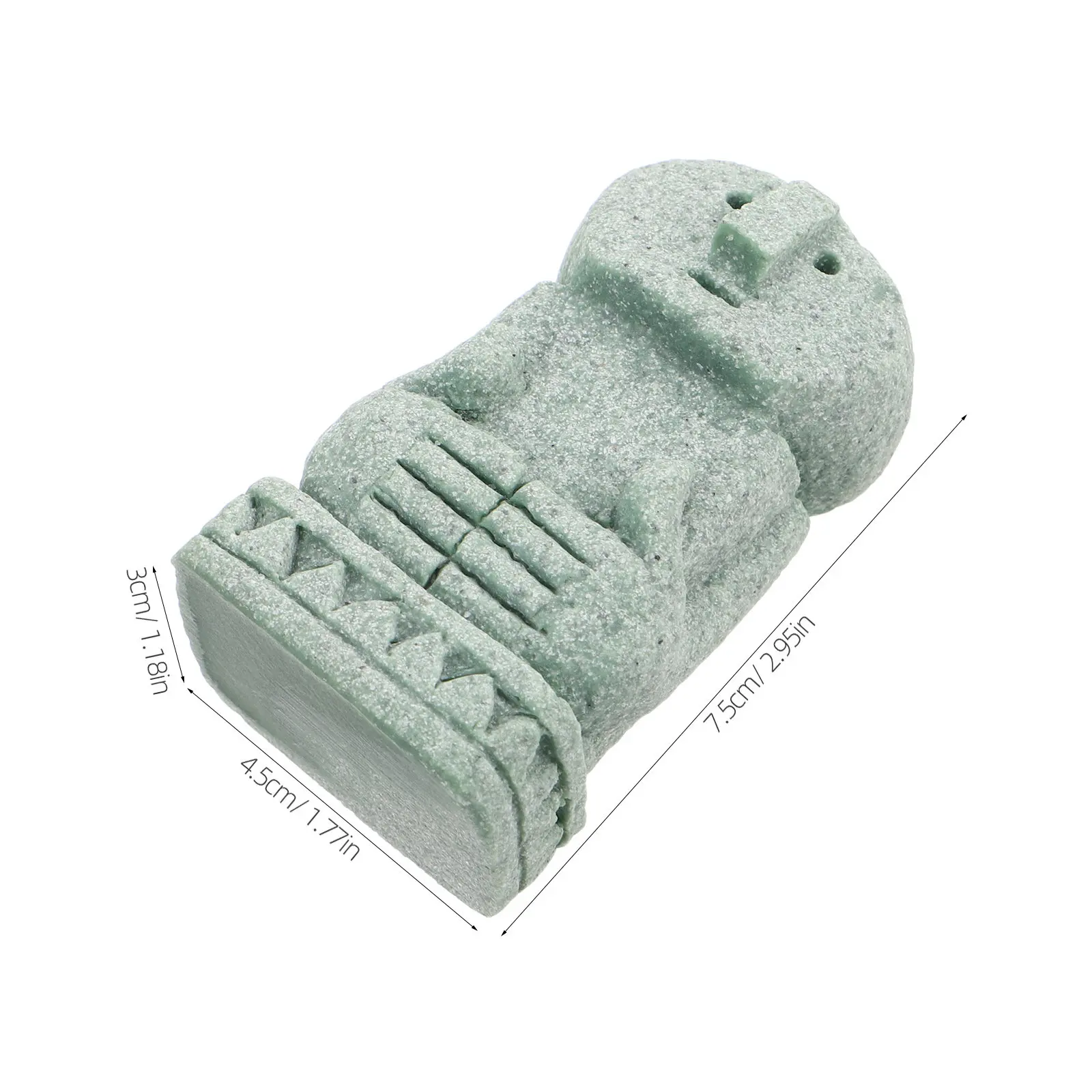 Stone Face Sculpture Thinking Man Miniature Balinese Rock Asian Zen Garden Statue Patio Outdoor Meditation Decor