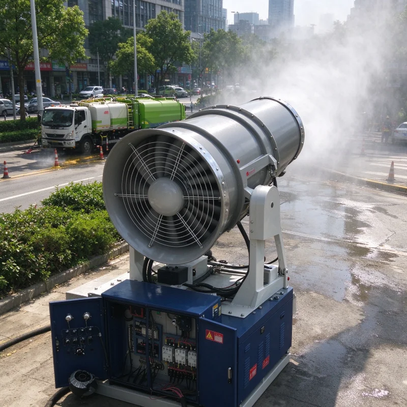 Dust Suppression Sprayer Fog Cannon High Pressure Water Mist Blower for Mining Sites Coal Yard Industrial Dust Pollution