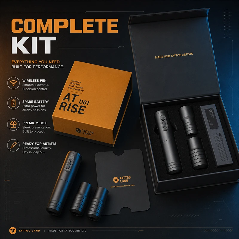 TATTO Wireless Tattoo Pen Kit 2400mAh Large Capacity Battery Coreless Brushless Motor Stable Output For Professional Tattoo Arti