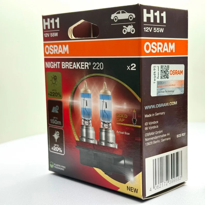 

Лампы для фар OSRAM ORIGINAL 64211NB220 H11 12V 55W с длительным сроком службы E1 для автомобиля