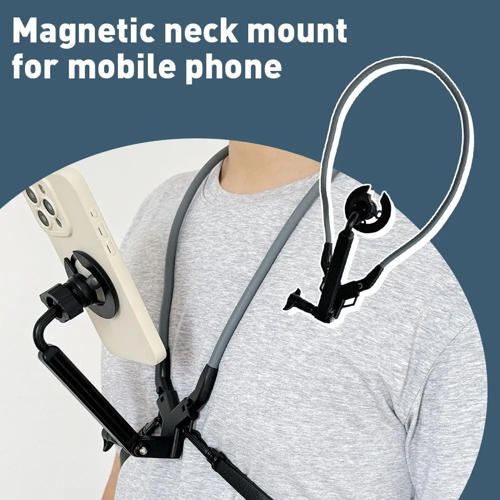 

Hands Free Wearable Neck Holder Lazy Phone Stand Universal Hanging Mount For 15promax Dock Station Bracket U5z9