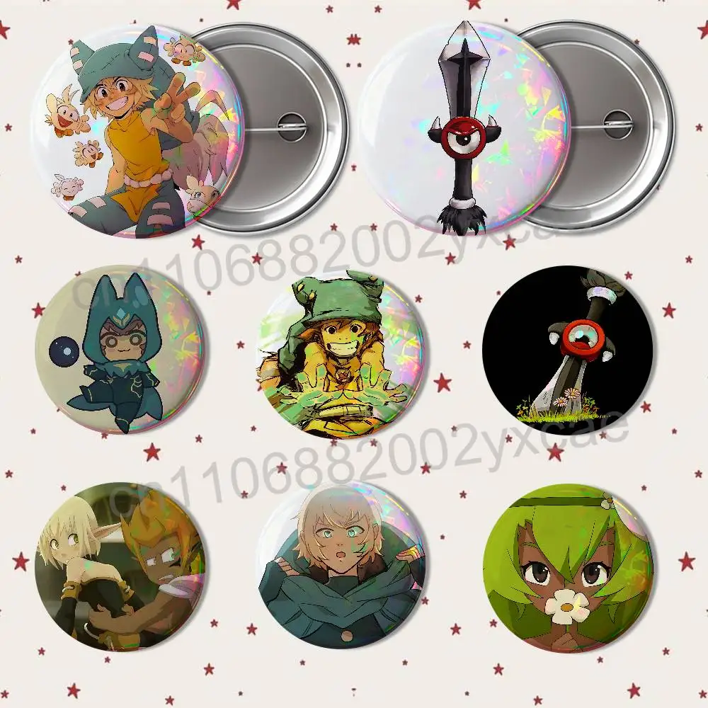 Eliatrope cool Yugo Wakfu Oropo Badges Badges On Backpack Jacket Cartoon Round Brooches  Acrylic Button Pins Collection Gifts