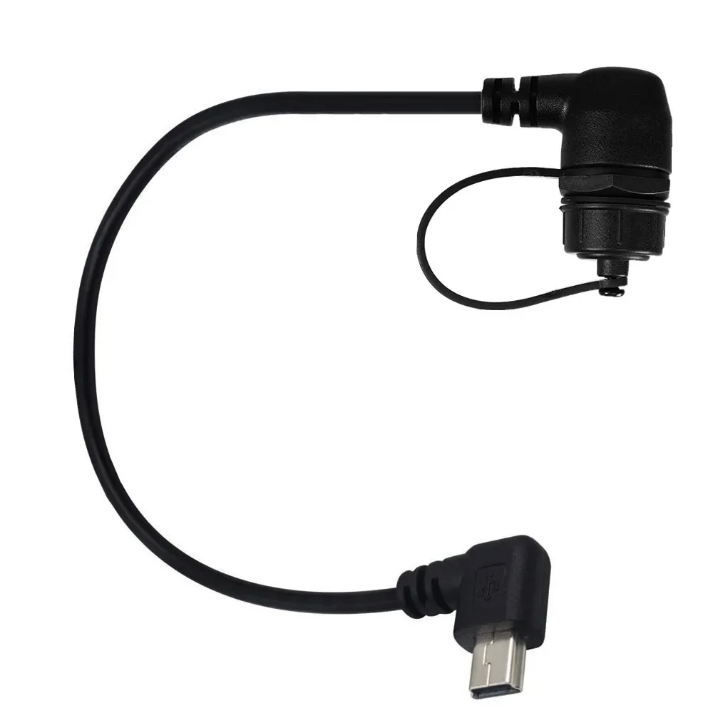 ダブルアングルミニ 5P オス USB 2.0 マイクロ 5P メスフラッシュパネルマウント防水ケーブル 30 センチメートル車オートバイダッシュボードケーブル