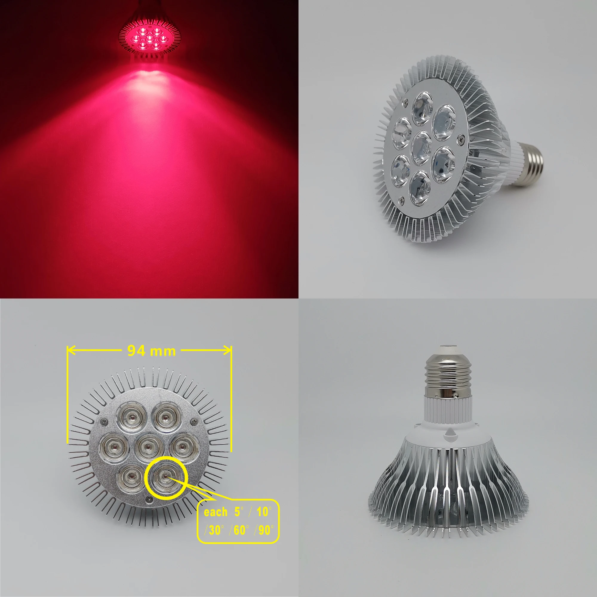 14W / 7W 670nm~680nm Deep Red PAR30 LED Lamp Spot Light Bulb for Therapy Plant Aquarium E27 E26