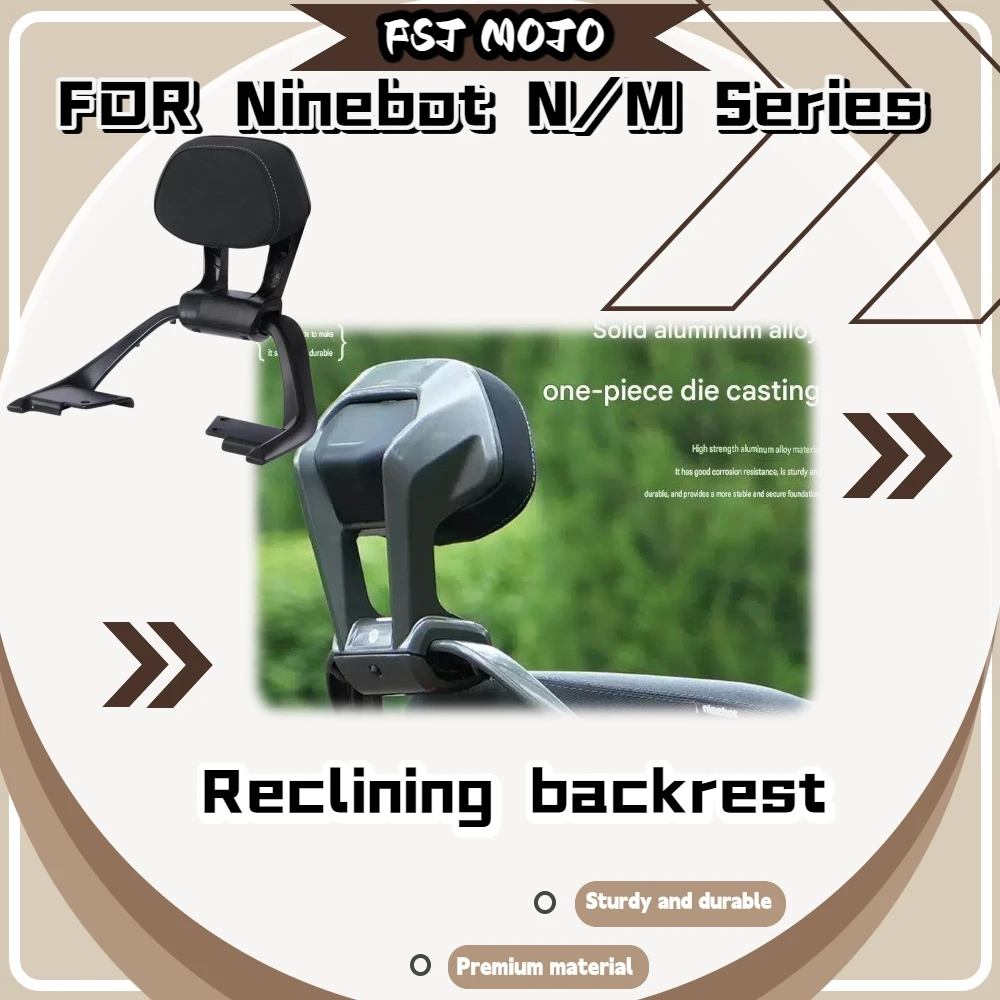 For Ninebot M/N Series Durable Aluminum Rear Backrest Integrated Grab Bar Soft Sponge Pad Easy Screw Assembly For Daily Commutes