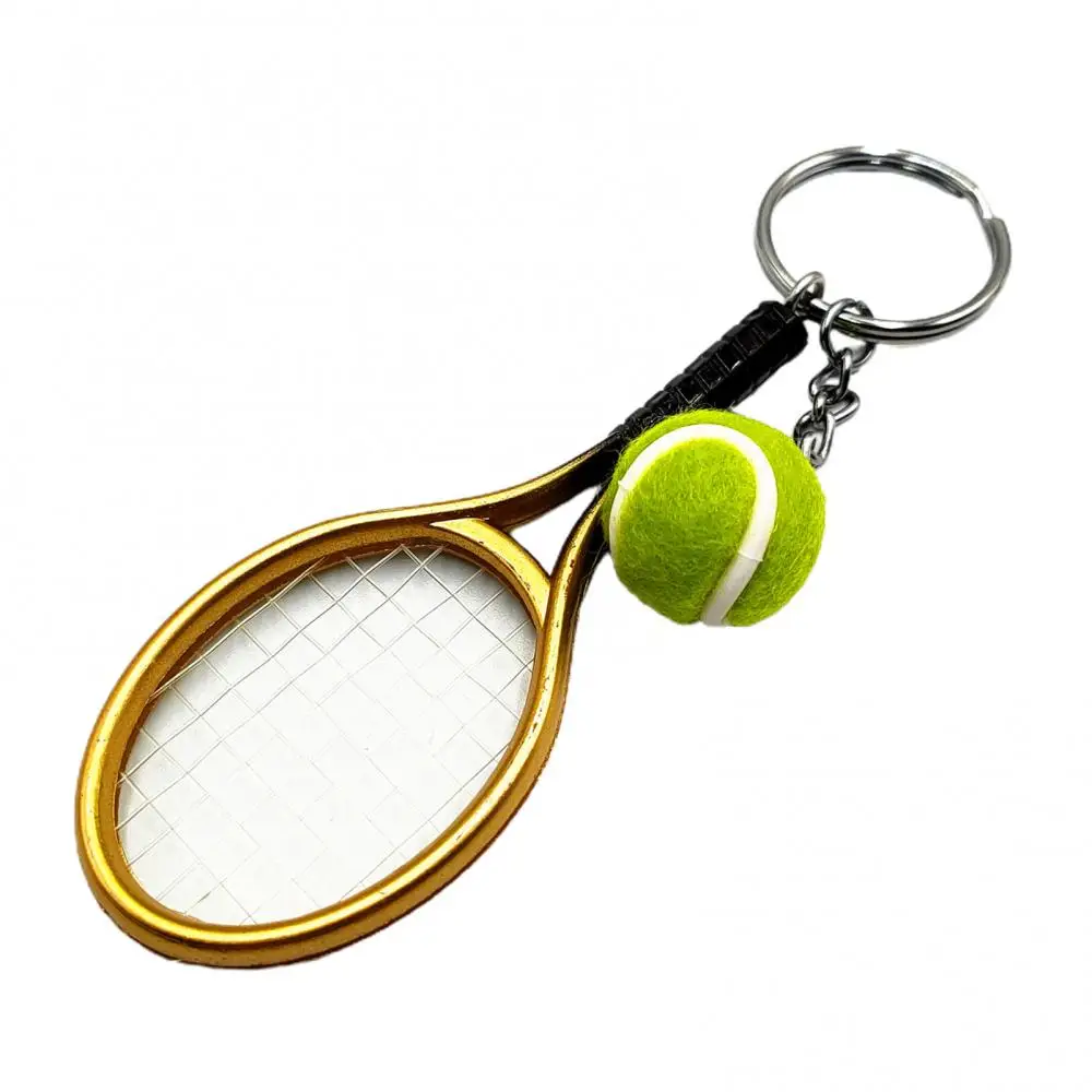 1pc Cute Sport Mini Tennis Racket Pendant Keychain Keyring Key Chain Ring Finder Holer Accessories Gifts for Teenager Fan