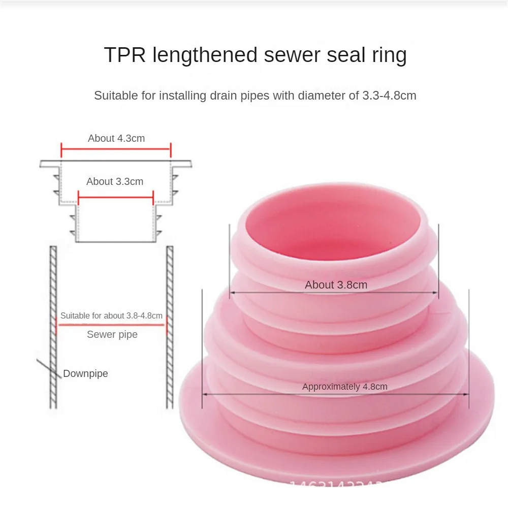 1/2/3pcs Drain Pipe Sealing Plug Deodorant Wash Machine Pipe Connector Tools Washing Machine Wash Basin Silicone Pipe Accessor