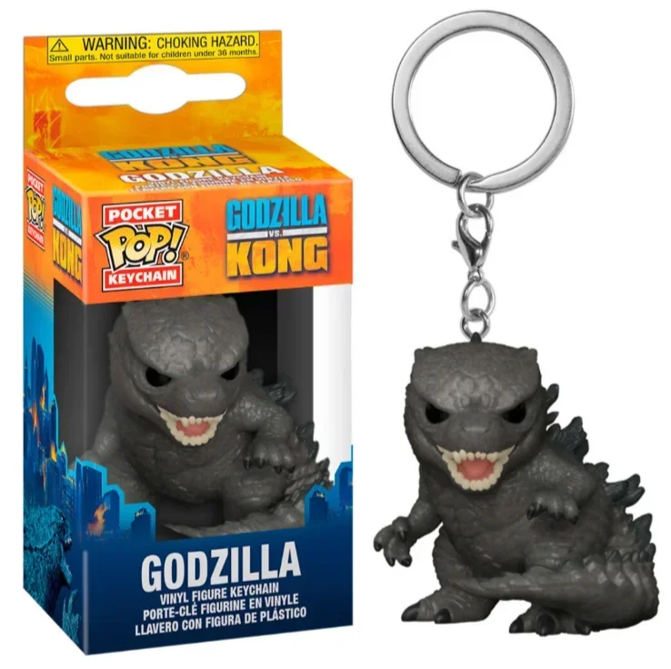 FUNKO Movies POCKET Godzillas Vs Kong Kong Keychain with Axe Vinyl Figure Keyring Toy Action Toy Figures for Children Boys Girl