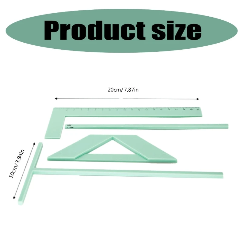 

Bookbinding Ruler L-Shaped Ruler, T-Shaped Ruler, Spacing Guide, Corner Cutting Square Set for Scrapbooking Album Making