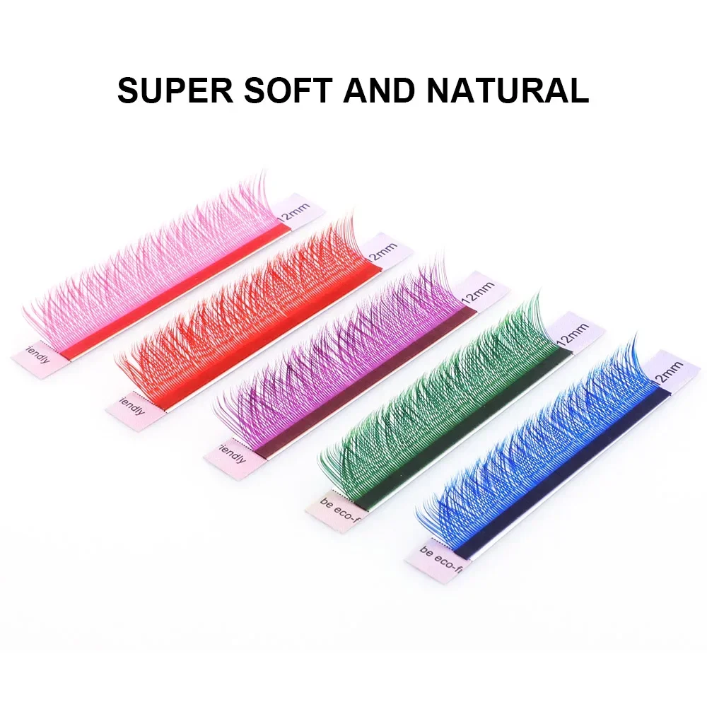 NAGARAKU Color YY Shape Eyelashes Extensions Pink Red Blue Purple Green Soft Natural Meshy 0.07 Volume 2D Lashes