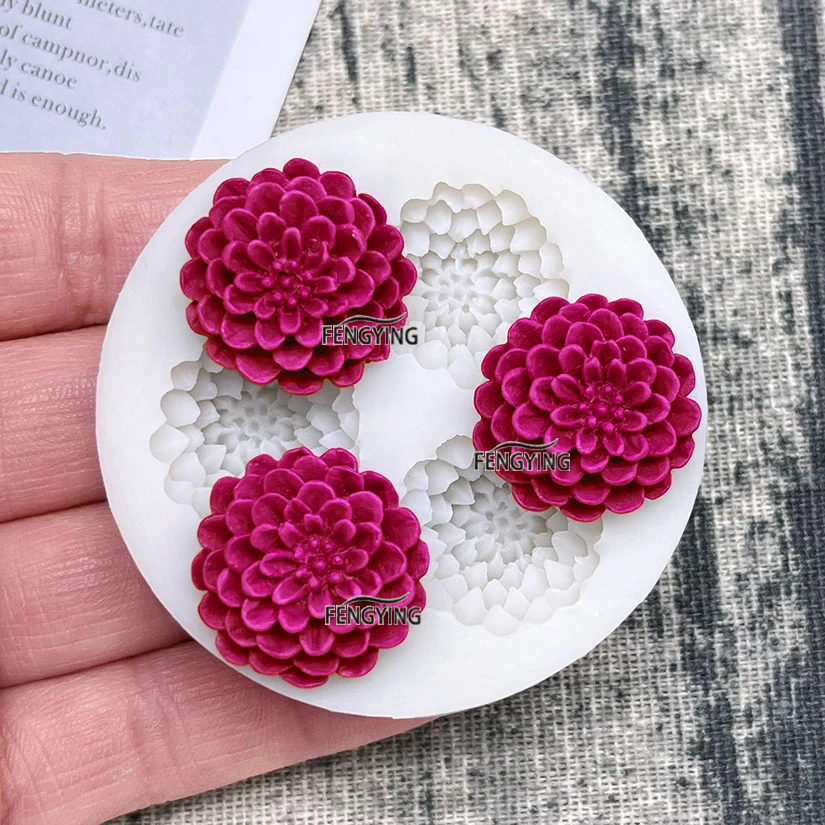 Flower Dahlia Silicone Cake Baking Mold Sugarcraft Chocolate Cupcake Resin Tools Fondant Decorating Tools