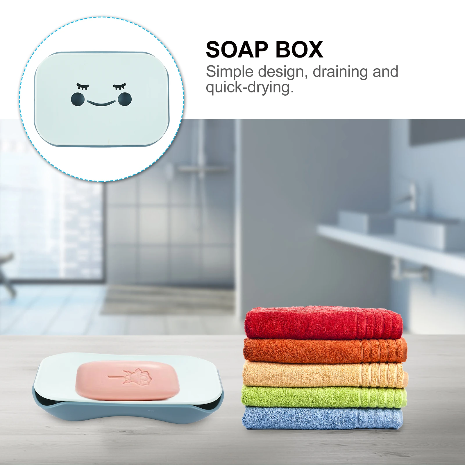 

Creative Cartoon Soap Box Adorable Design Strong Pressure Resistance Draining Quick-Drying Soap Storage Case Bathroom