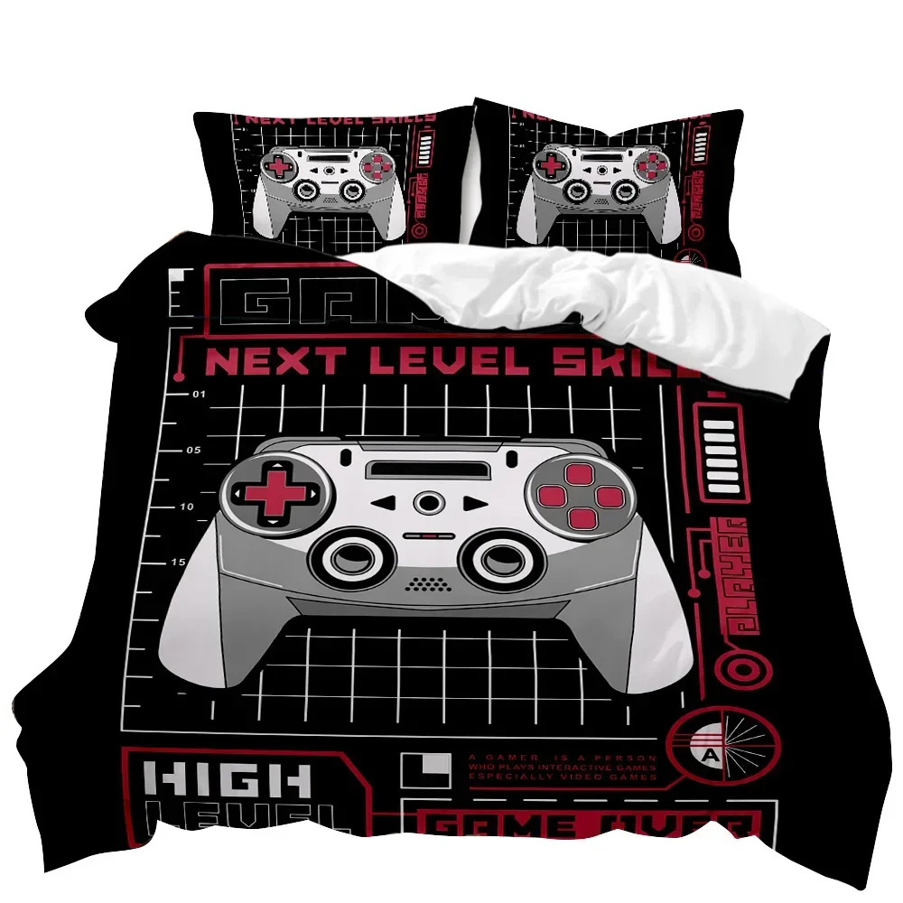 Gamer Duvet Cover Set Games Console Action Buttons Comforter Cover Girls Boys Youth Adults Video Gamepad Polyester Quilt Cover