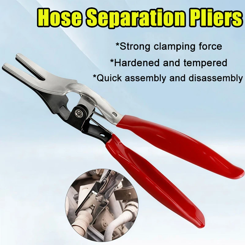 Angled Fuel Line Cutter For Vehicles Red Plastic Handle Fuel Line Separator Robust And Durable Automotive Repair Accessories