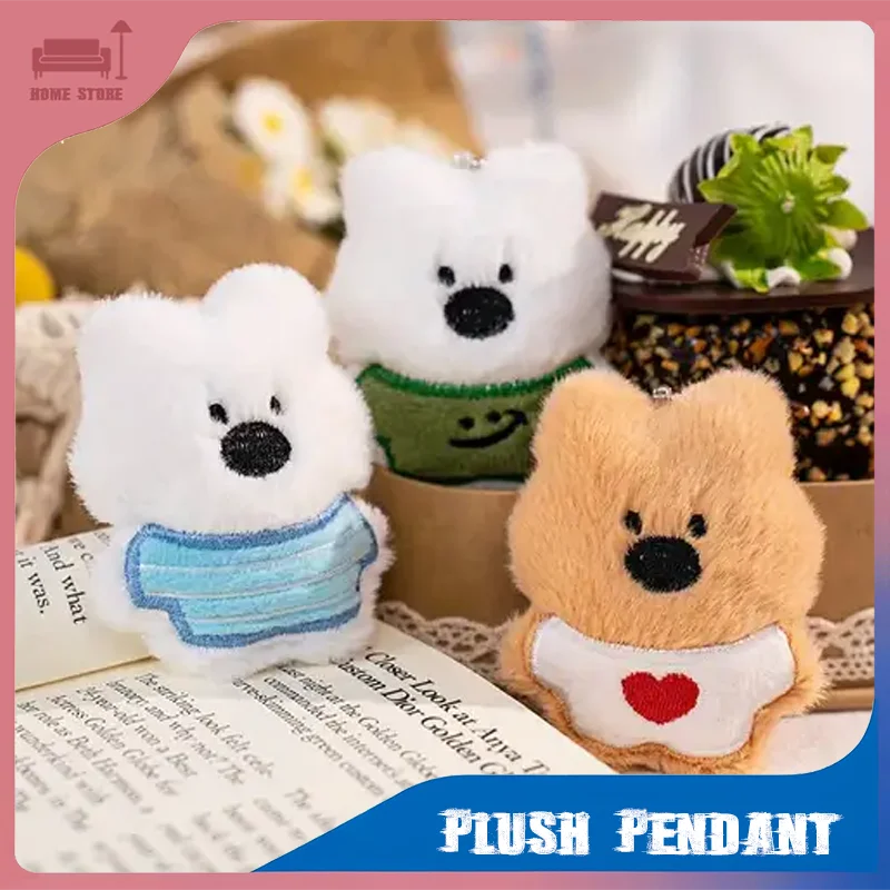 Cute Plush Pendant Soft Stuffed Puppy Keychain Cartoon Animal Toy Accessory Funny Purse Gift for Friends Pet Fans Backpack Decor