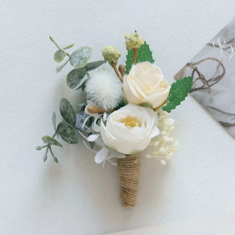 Wedding Party Accessories Buttonhole Wedding Men Boutonniere Set Ceremony Anniversary Formal Dinner Wedding Personalized Items