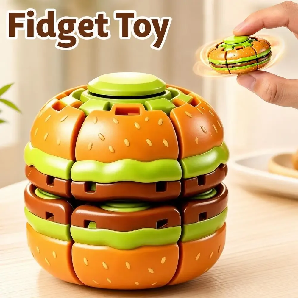 Press The Gyro Ball Decompression Toy The New and Strange Fingertip Gyro Tide Play Cross-border Burger Spinning Ball