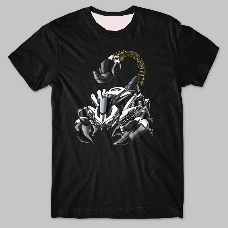 كاواساكي الكلاسيكية دراجة نارية العقرب تحويل مستوحاة تي شيرت جديد س الرقبة الصيف قصيرة الأكمام عادية قميص رجالي