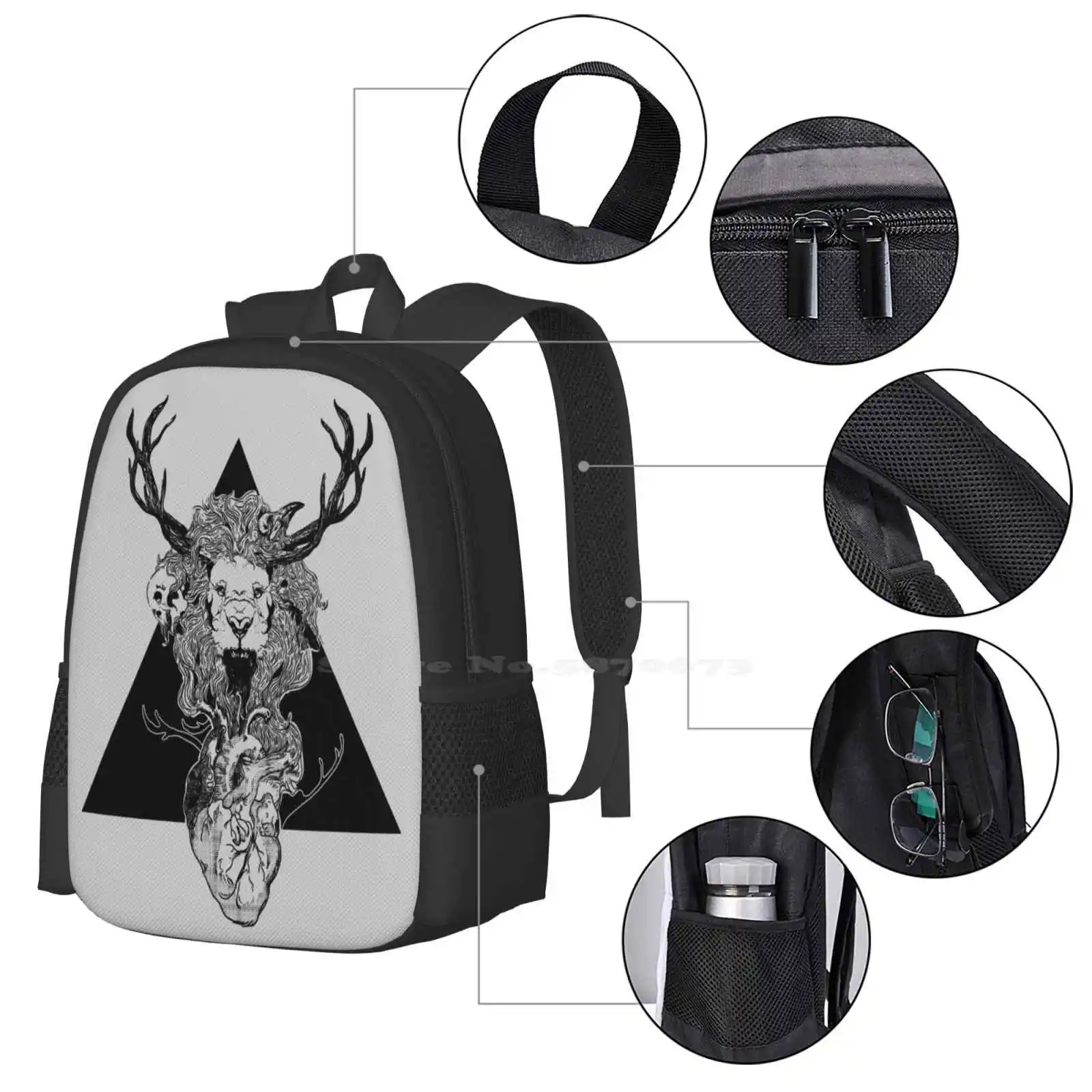 Entangled Hot Sale Backpack Fashion Bags Pinoy Surreal Tattoo Black Ink