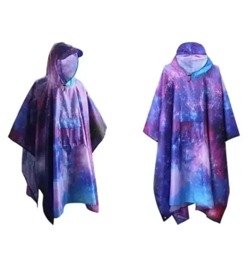 Poncho antipioggia con cappuccio da esterno per adulto con tasca, giacca impermeabile unisex leggera e impermeabile per escursioni in campeggio di