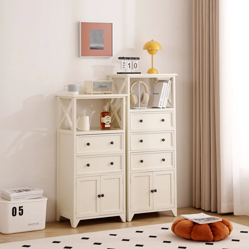 

Small apartment solid wood chest cabinet, locker, cream wind storage, finishing cabinet, household