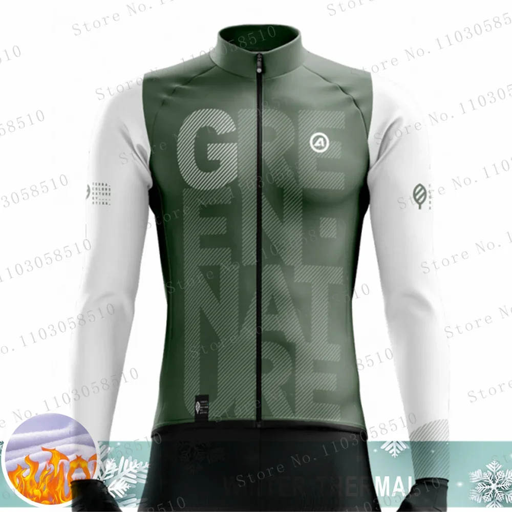 Winterjas Heren Thermisch Fleece Cycling Jersey Jas Weg Mtb Lange Mouw Kleding Fiets Kasjmier Tops Ropa Ciclismo Hombre 2024