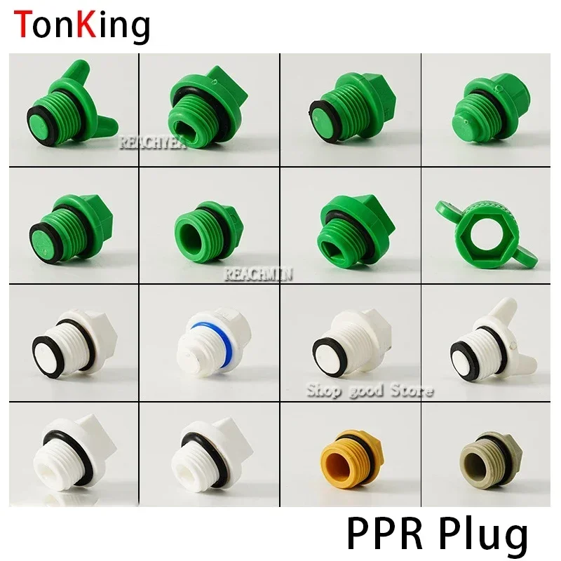 

1/2" Famale Male Thread Plastic Plug PPR Pipe European Standard Screw Fitting Tube End Caps Plumbing Accessories diameter 20MM