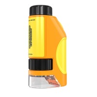 Handheld Kids Microscope Zoom 50x-300x LED Light Source Educational Microscope High Definition Battery Powered