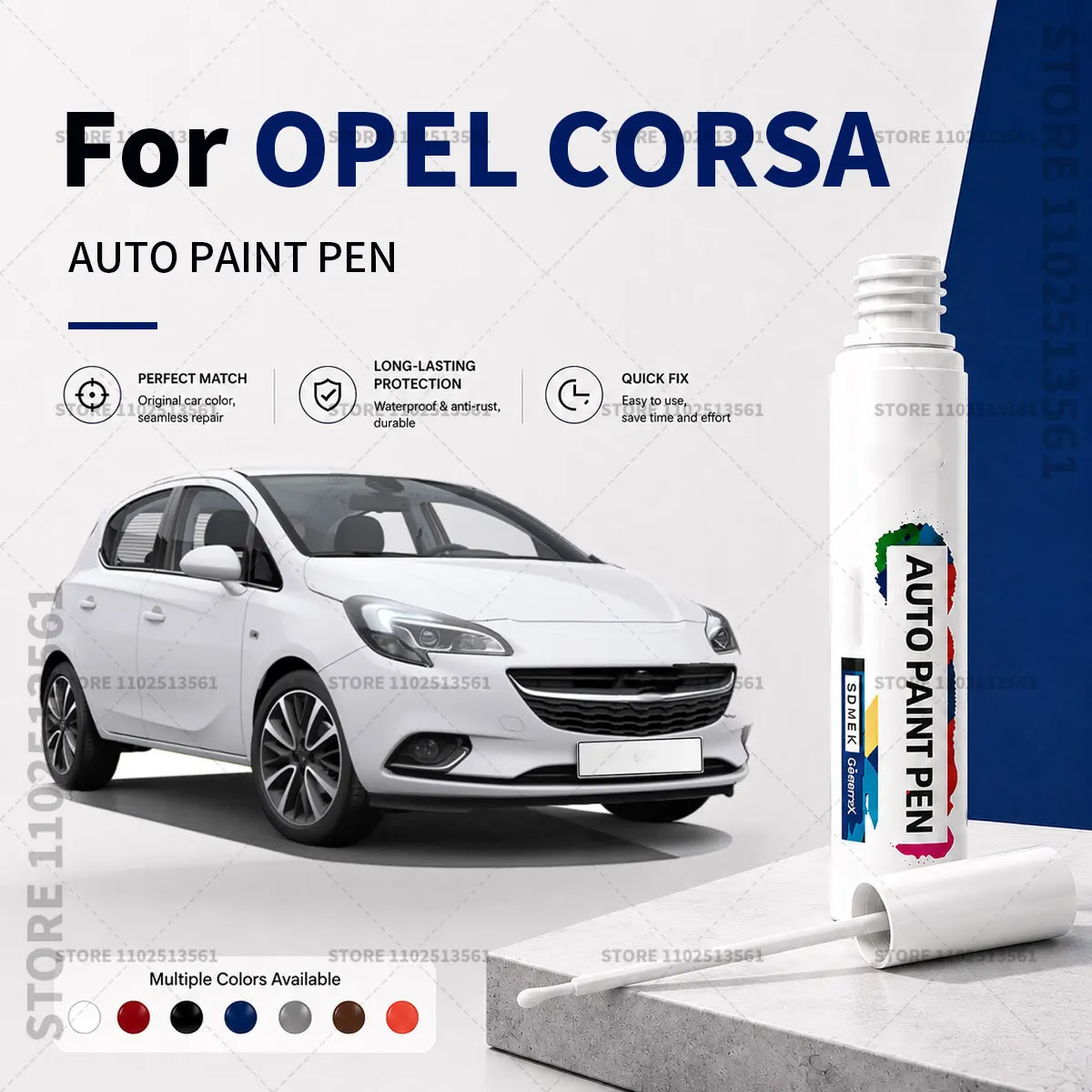 Automotive Paint Pen Car Scratch Remover Touch Up Repair Pen DIY Vehicle Paint Repair Tool Accessories For OPEL CORSA White Blue