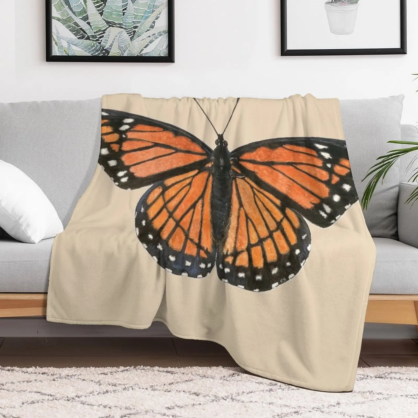 Monarch Butterfly Throw Blanket Sofas Soft Plush Plaid Cute Blankets