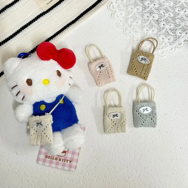

Новая мини-кукла, вязаная сумка через плечо, 10 см, хлопковая кукла Labolbu, аксессуары для наряда котенка с длинными ногами, подходит для котенка