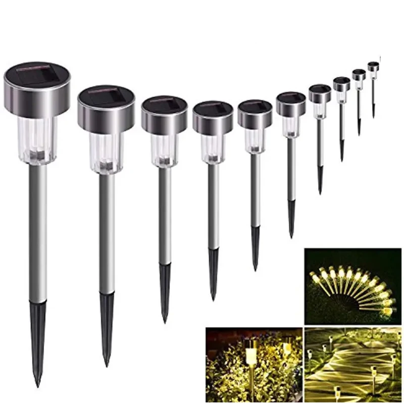 10pcs Outdoor Solar Lights Garden Lights Solar Powered Lamp Lantern Waterproof Landscape Lighting Pathway Yard Decoration