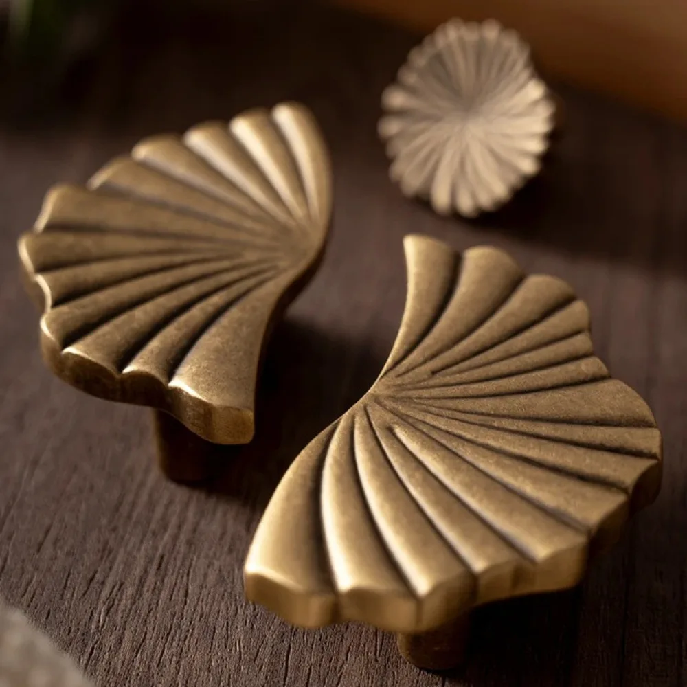 Sbrass Cup Flat Vintage Drawer Pulls Kitchen Cupboard Bathroom Dresser Cabinet Knob Hardware Antique Brass Handles