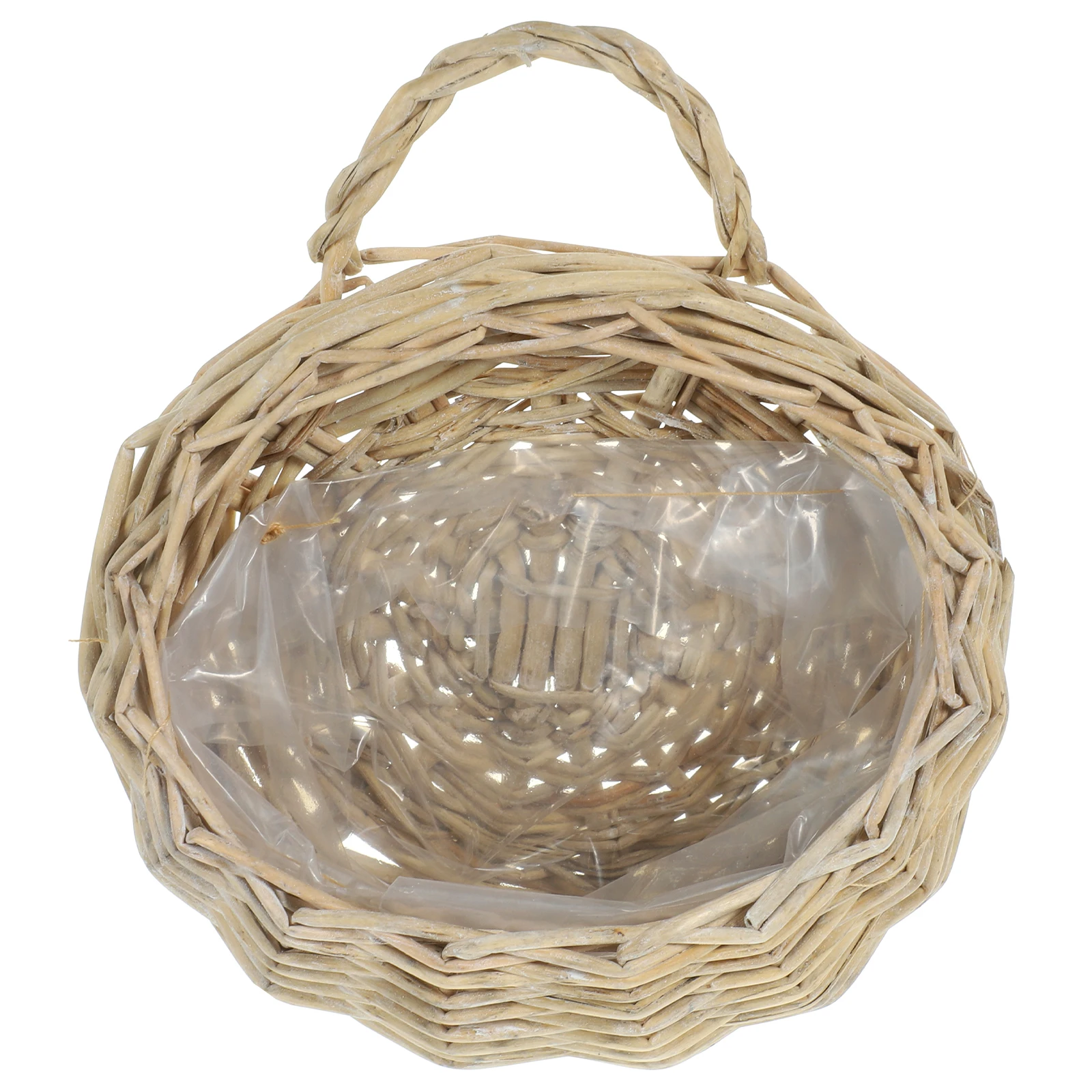 

Rattan Flower Basket Storage Baskets Kitchen Hanging Wall Natural Wicker Willow Woven Decorative Organizer Bathroom Planter
