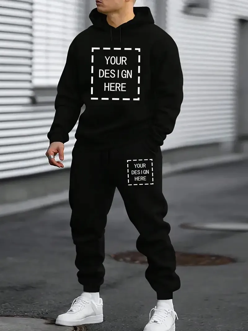 

The new men's set for Spring and Autumn 2025 features a casual fashionable soft and comfortable 3D letter pattern print