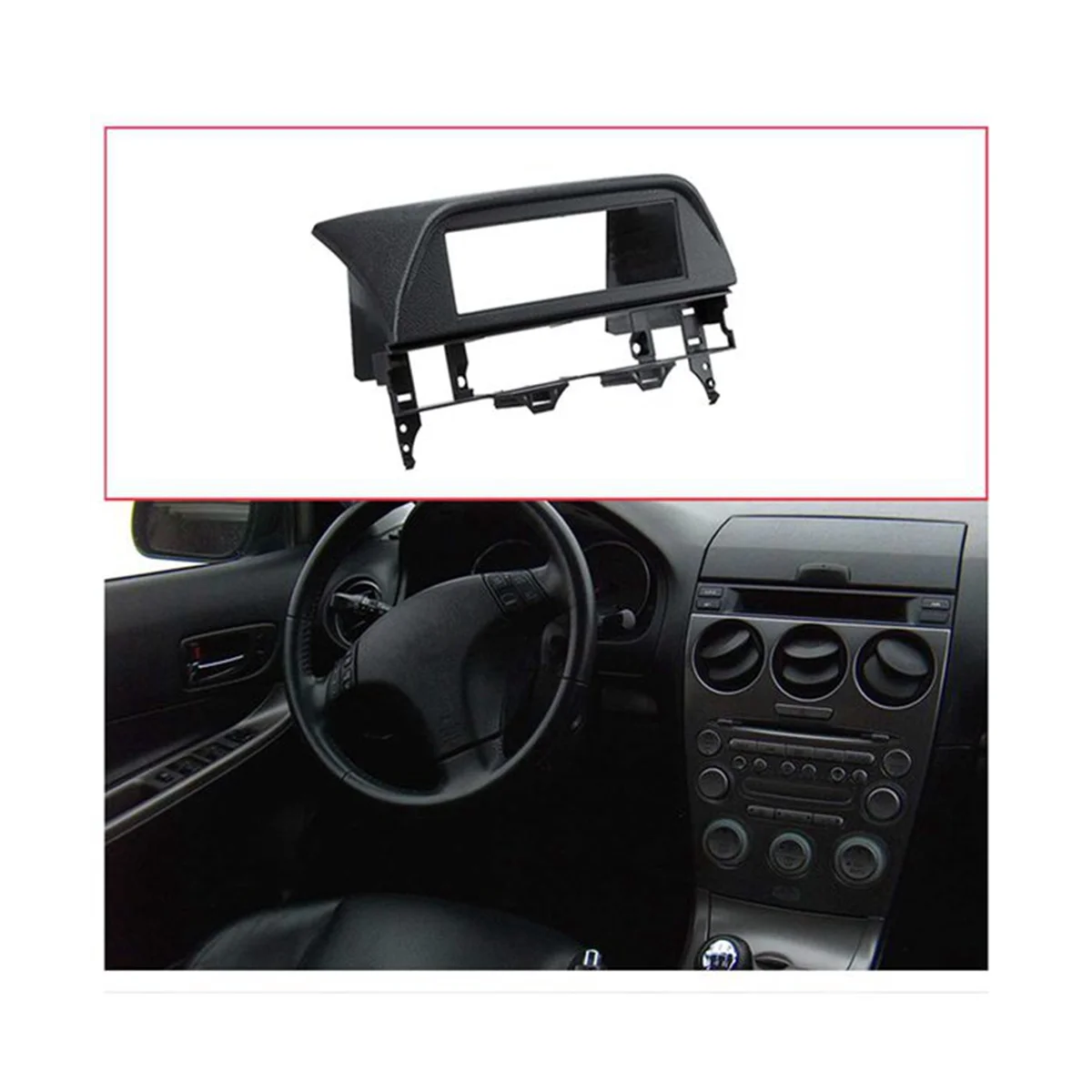 1 DIN Car Radio Fascia Mounted Kit for 6 Atenza 2002-2007 Stereo Dashboard Surrounded Panel Fitting