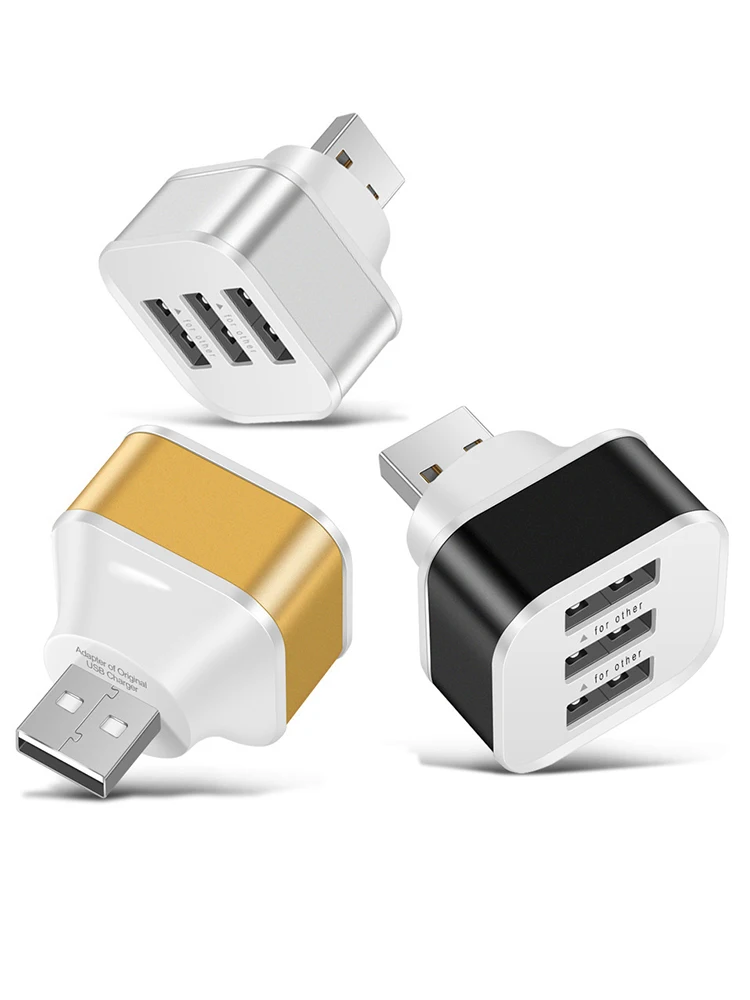 Nieuwe auto USB-oplader extender 2.0 3-poorts uitgebreide USB-splitter met indicatorlampje Plug & Play 3-in-1 voor smartphones hubs - afbeelding 2