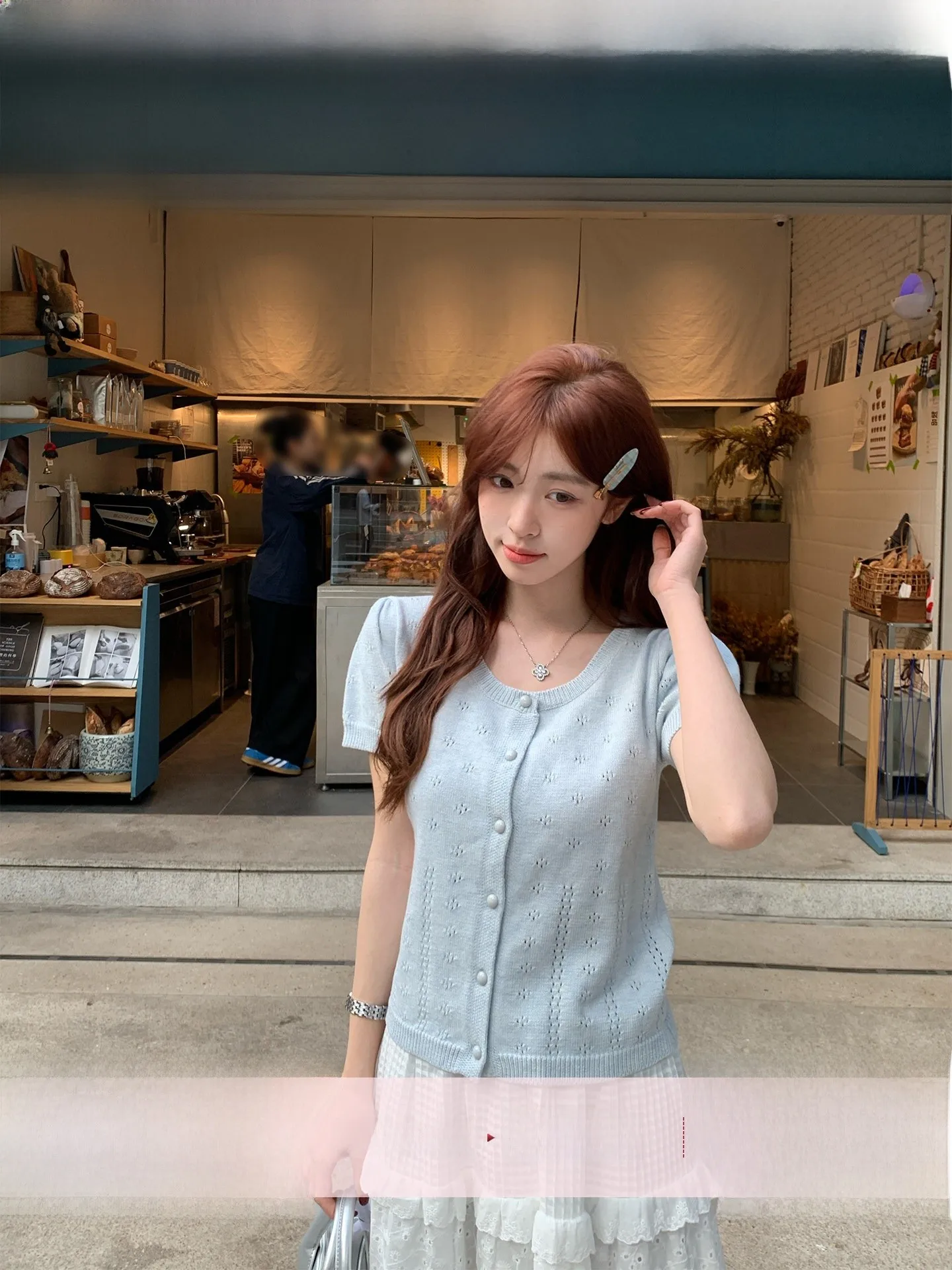 

Женская футболка Morning Bloom Sweet с ажурным дизайном и коротким рукавом, летний вязаный базовый топ в корейском стиле из мягкой ткани