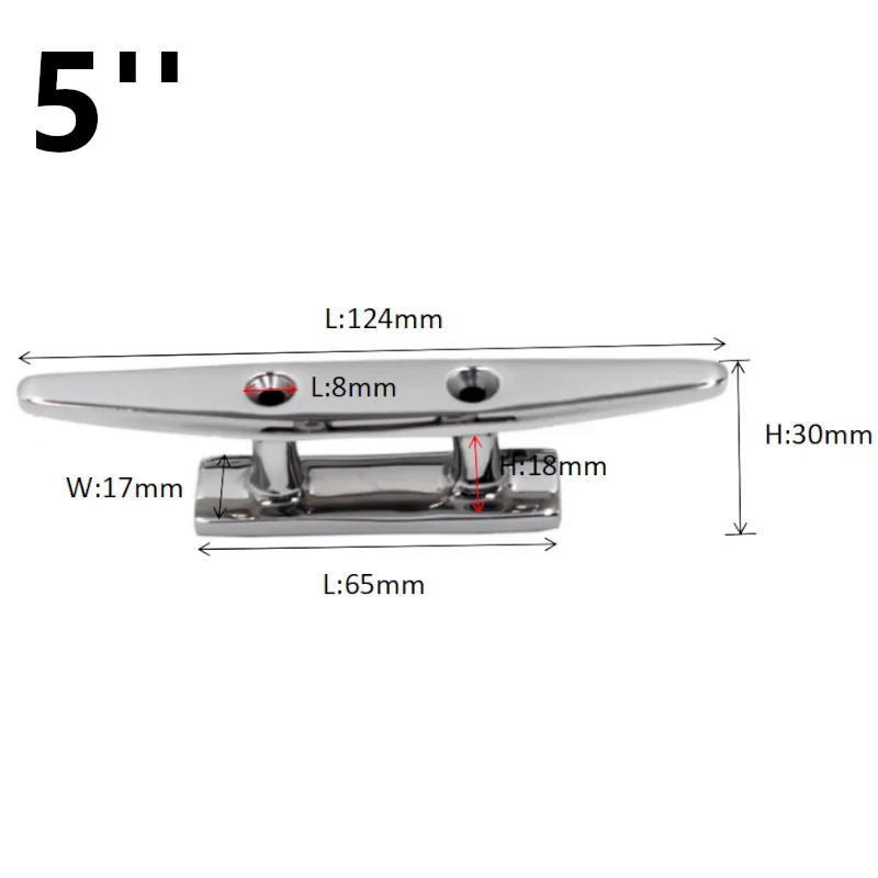 316 สแตนเลสสตีลเรือCleat Low Flat Cleat 4 นิ้ว 5 นิ้ว 6 นิ้ว 8 นิ้วขัดพื้นผิวCombo Mooring cleatsสำหรับเรืออุปกรณ์เสริม