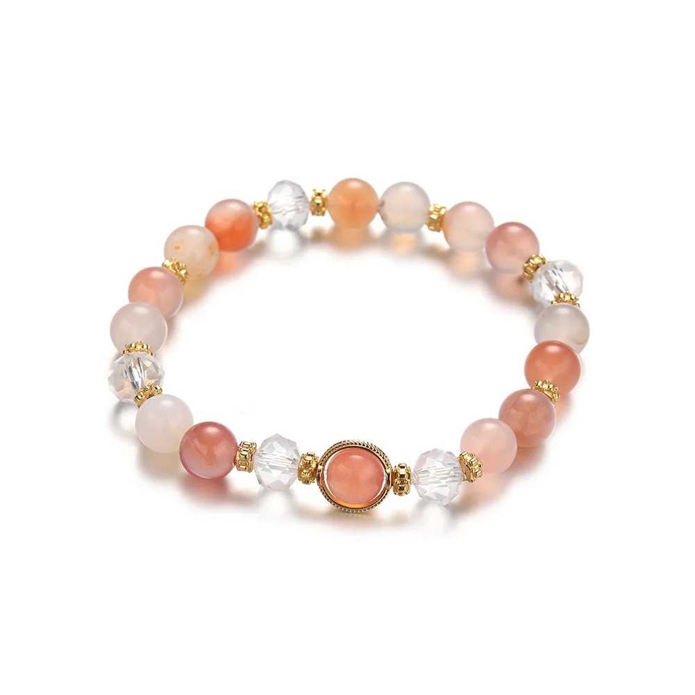 Natural Agate Crystal Bracelet New Chinese Style Lucky Charm Jewelry Dragon Boat Festival Gifts