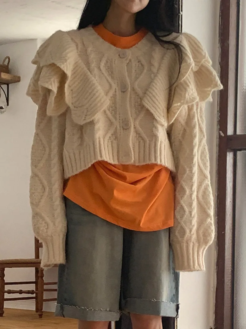 Retro Design Lange Sve Gestrickte Pullover frauen Schwere Verzierte Chic Herbst Winter Neue Sle Street Faion Chinesischen Herkunft