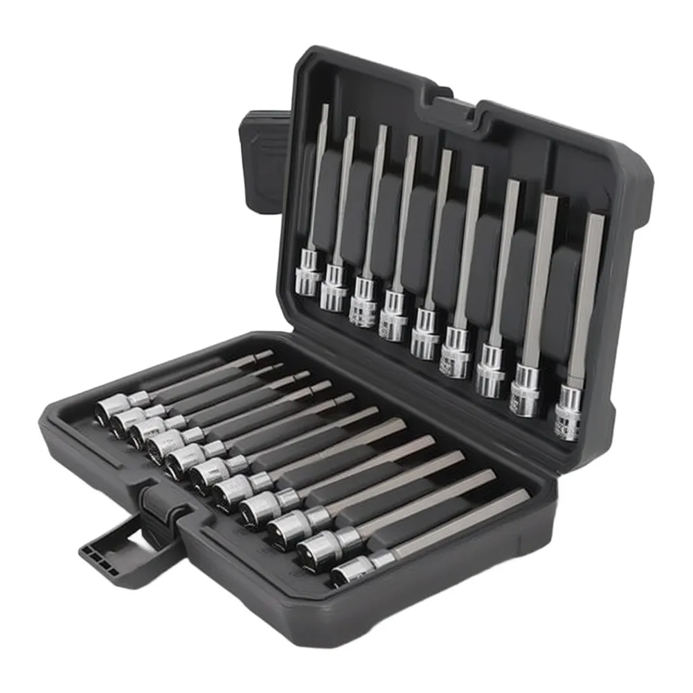 Long Hex Bit Socket Set 3-12mm/1/8-inch To 7/16-inch Hexagonal Socket Set Screwdriver Batch Head Internal Hexagonal Wrench Tool