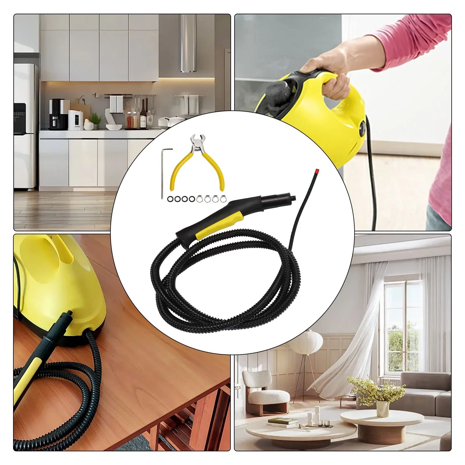 

Для моделей Karcher Пароочиститель Шланг для чистки Мощный шланг для удаления пятен Держатель щетки для унитаза Долговечная производительность