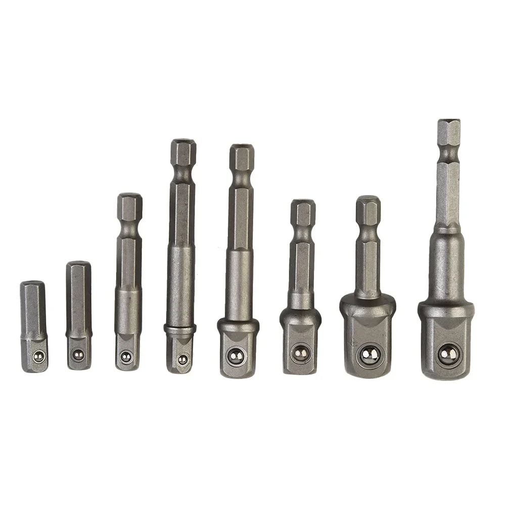 

Portable High Quality Hand Tools Home Socket Adapter Bit Adapter Drill Silver Hex Shank 2/3/8pcs Extension Bar
