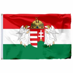 Hungary History 1848-1921 Flag Hungarian Magyarország Crest Coat of Arms Flag Brass Buttonhole for Indoor and Outdoor Decoration