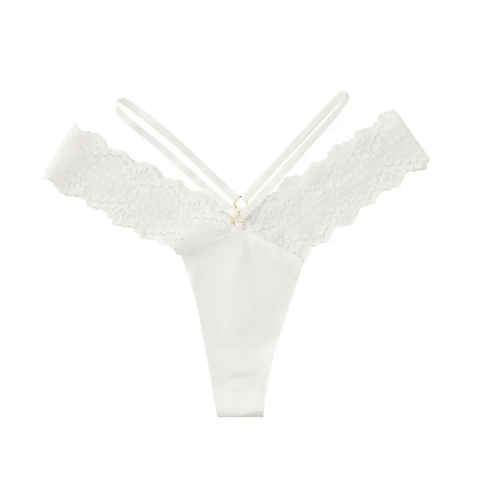 

Breathable Traceless Thin Strap Underpant Cotton Crotch Low Waist Lace Thong Female Panties Underwear Ice Silk Briefs