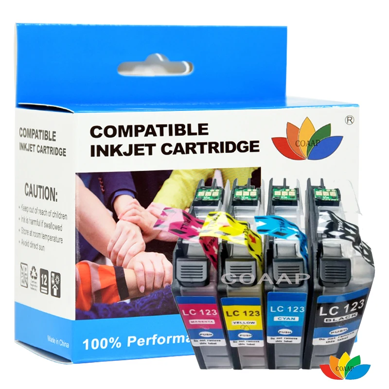 4pk LC121 LC123 LC125 LC127 Ink Cartridge for Brother DCP J552DW J752DW J132W MFC J470DW J650DW J4410DW Printer